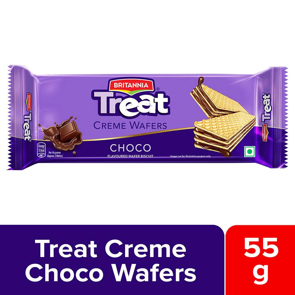 Britannia Treat Choco Creme Wafers Biscuit 55 g