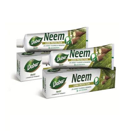Dabur Herb'l Neem Germ Protection Toothpaste  400g (200g x 2) | No Added Flourides & Parabens | Neem Fights Bacteria | Potent for Germ Protection | Enriched With Powerful Natural Ingredients