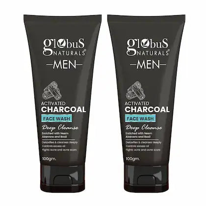 Globus Naturals Charcoal Face Wash 200ml Pack of 2 x 100 ml each.