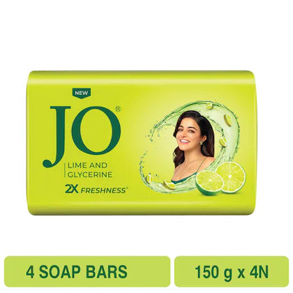 Jo Lime Sparkling Fresh Soap with Glycerine 150 g (Pack of 4)