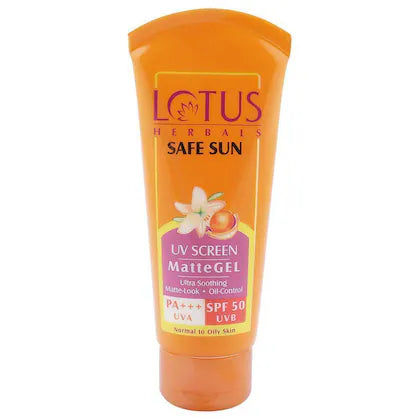 Lotus Herbals Safe Sun UV Screen SPF 50 PA+++ Matte Gel for Normal to Oily Skin 50 g