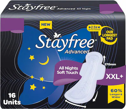 Stayfree Advanced All Night Sanitary Napkin XXL+ 16 N
