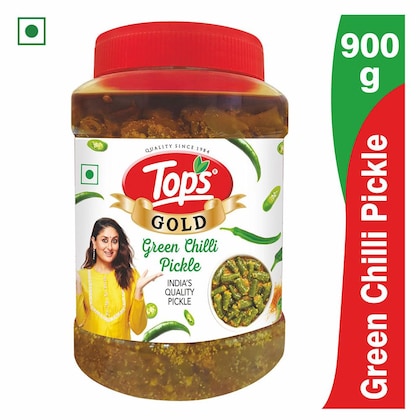 Tops Gold Green Chilli Pickle 900 g
